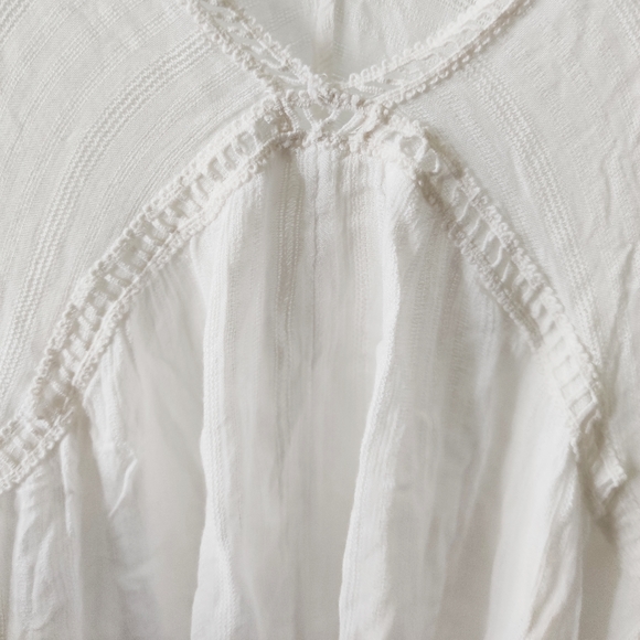 BERSHKA boho white lace loose cotton top - Picture 5 of 6